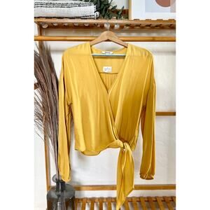 Madewell Raelynn Surplice Top Greek Gold